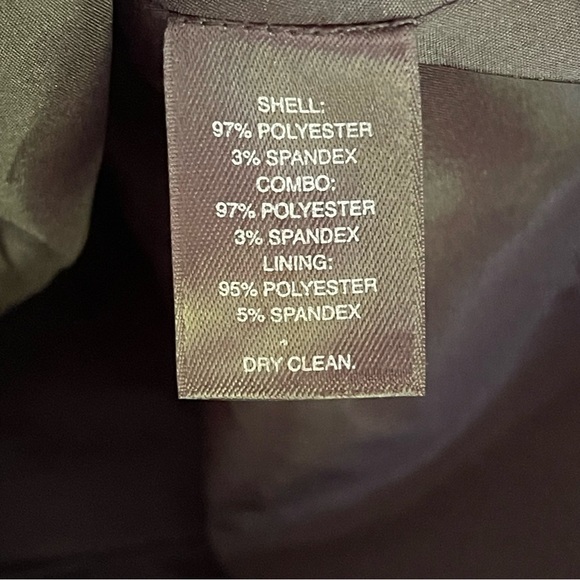 WHBM Satin Strapless Cocktail Dress Faux Wrap Front Black with Pink Pleating - Picture 11 of 16